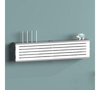 Scatole portaoggetti per router Wi-Fi,Scatola portaoggetti per router wireless Wi-Fi, scatola di copertura presa in legno, ripiano per router, ripiano per set-top box a parete senza fori-Ti