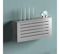 Scatole portaoggetti per router Wi-Fi,Scatola portaoggetti per router wireless Wi-Fi, scatola di copertura presa in legno, ripiano per router, ripiano per set-top box a parete senza fori-Ti