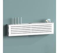 Scatole portaoggetti per router Wi-Fi,Scatola portaoggetti per router wireless Wi-Fi, scatola di copertura presa in legno, ripiano per router, ripiano per set-top box a parete senza fori-Ti