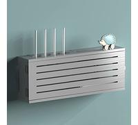 Scatole portaoggetti per router Wi-Fi,Scatola portaoggetti per router wireless Wi-Fi, scatola di copertura presa in legno, ripiano per router, ripiano per set-top box a parete senza fori-Ti