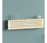 Scatole portaoggetti per router Wi-Fi,Scatola portaoggetti per router wireless Wi-Fi, scatola di copertura presa in legno, ripiano per router, ripiano per set-top box a parete senza fori-Ti