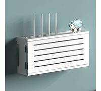 Scatole portaoggetti per router Wi-Fi,Scatola portaoggetti per router wireless Wi-Fi, scatola di copertura presa in legno, ripiano per router, ripiano per set-top box a parete senza fori-Ti