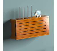 Scatole portaoggetti per router Wi-Fi,Scatola portaoggetti per router wireless Wi-Fi, scatola di copertura presa in legno, ripiano per router, ripiano per set-top box a parete senza fori-Tip