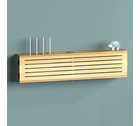 Scatole portaoggetti per router Wi-Fi,Scatola portaoggetti per router wireless Wi-Fi, scatola di copertura presa in legno, ripiano per router, ripiano per set-top box a parete senza fori-Ti