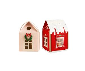 Scatole regalo casa di Natale 3D confezione da due per caramelle e dolcetti nata