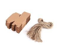 Scatole Regalo in Carta Kraft da 50 pezzi con Corde di Canapa, Scatola Marrone per Caramelle Nuziali, Confezione Regalo al Cioccolato, Mini Scatole pieghevoli per Dolcetti per Matrimoni, Compleanni