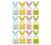 Scatole Regalo per Feste,12 Pezzi Scatoline Regalo Coniglietto Pasquali con Nastro | Cestino Orecchie da Coniglio per Dolci - Festa di Pasqua e Primavera
