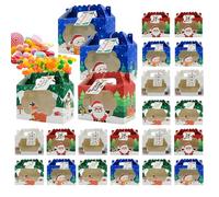 Scatole Regalo Per Feste Di Natale | 24 Pezzi Contenitori Riutilizzabili Per Conservazione Natalizia - Scatola Regalo Natalizia per Pasticceria con Finestra | Per Regalini Per Feste Biscotti Cupcake B