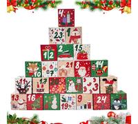 Scatole regalo per l'avvento di Natale, scatole vuote per calendario dell'Avvento da riempire, 24 giorni, scatola regalo natalizia fai da te per decorazione (stile 2)