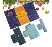 Scatole Riempibili per Conto alla Rovescia - 24 Giorni Scatole Vuote Carta Advent - Contenitori Pieghevoli Forme Diverse per Ragazzi Bambini,Ideale per Adolescenti