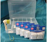 SCATOLE SCATOLA PORTA FILO MATASSINE PER RICAMO +112 FARFALLINE DMC + MOLINELLO