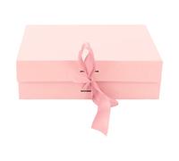 Scatole Scatole pieghevoli riutilizzabili in puro colore con nastro per conservare gioielli, caramelle, candele, profumo (Roseo)