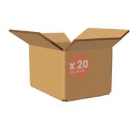 Scatole Trasloco 25x20x15 Set da 20 Scatole di Cartone Avana Due Onde