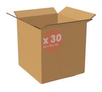 Scatole Trasloco 40x30x40 Set da 30 Scatole di Cartone Avana Due Onde