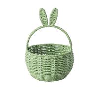 Scatole Trasloco Pasqua con manico Coniglio pasquale Vite intrecciata Picnic con orecchie da coniglio Paglia Vimini Uovo di Pasqua Caramelle Adatto per forniture per feste a base di uova (D, One Size)