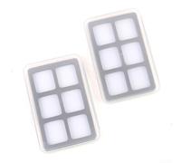 Scatole trasparenti impermeabili per pesca a mosca, 2 pezzi, in plastica, sottili, con cuscinetti in schiuma, per organizzare le mosche (6 quadrati)