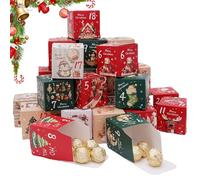 Scatole Vuote Calendario 'Avvento, 24 Giorni Conteggio Fino Al Natale Scatole Vuote, Contenitore in Cartone Numerato Decorazione Natalizia per Bambini Ragazzi Adulti