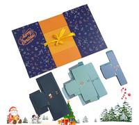 Scatole vuote per conto Indietro natalizio,Calendario 'Avvento natalizio per 24 giorni ricaricabile,Contenitori pieghevoli Decorazione per l'inverno feste studenteschi bambini ragazze adolescenti