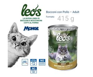 Scatolette MONGE GATTO 12pz X 415GR LEO'S CIBO COMPLETO PER CADAUNO POLLO