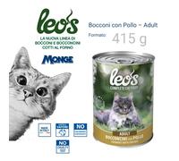 Scatolette MONGE GATTO 24pz X 415GR LEO'S CIBO COMPLETO PER CADAUNO POLLO