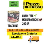scatolette oasy umido grain free monoproteiche tacchino 200 gr