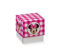 Scatolette portaconfetti Forma di sagoma di Minnie,Complete di bigliettino Personalizzato con Stampa in Omaggio confettate Nascita, Battesimo, Compleanno 68083c (100)
