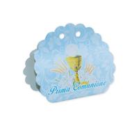 SCATOLINA PORTACONFETTI PRIMA COMUNIONE CELESTE 25 PZ 10X9X4H CM