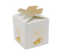 SCATOLINE CUBETTO FIOCCO 50' ANNIVERSARIO CM. 5X7X5 25 PZ. MATRIMONIO