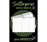 Scattergories Score Sheets: 300 Large Score Refill Sheets for Party Word Games, Portable 6x9 Notebook