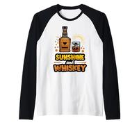 Scatti di Sole e Whisky Colpo Divertente Bevitori di liquori Sole Luv Maglia con Maniche Raglan