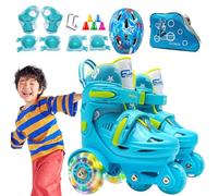 Scattini per bambini - pattini a tre punti, scarpe per principianti | Attrezzatura da pattinaggio per bam bini regolabile, attrezzature per la sicurezza per 3-8 anni, progettate per le atti