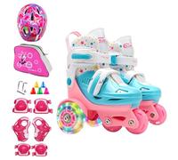 Scattini per bambini - pattini a tre punti, scarpe per principianti | Attrezzatura da pattinaggio per bambIini regolabile, attrezzature per la sicurezza per 3-8 anni, progettate per le atti