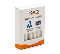SCATTO ENERGIA CREATIVA | 24 Confezioni da 12 Gessetti Bianchi - 8x1 cm - Totale 288 Pezzi