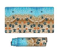 SCAUA Tappetino per mouse con tartarughe sulla spiaggia, impermeabile, con base in gomma antiscivolo, per giochi e ufficio