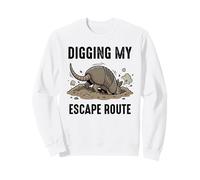 Scavare la mia Via di Fuga Divertente Armadillo Umorismo introverso Felpa