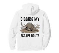 Scavare la mia Via di Fuga Divertente Armadillo Umorismo introverso Felpa con Cappuccio