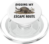 Scavare la mia via di fuga Divertente Armadillo Umorismo introverso PopSockets PopGrip per MagSafe