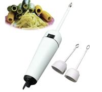Scavatore elettrico per verdure, scavatore portatile per frutta e verdura, con 2 teste, in acciaio inox, velocità regolabile, un pulsante da utilizzare per la cucina