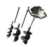 Scavatore per fori da 72 cc, a 2 tempi, 4,1 HP, alimentato a gas, con 3 punte per trapano a coclea (15,2 cm, 25,4 cm, 30,5 cm) e 3 aste di estensione, strumenti di scavo a coclea per recinzioni e