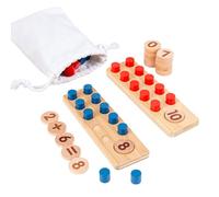 SCBOY Giochi Montessori dai Numeri Giocattolo in Legno per L'apprendimento Dell'addizione E della Sottrazione Entro Il 20 con Borsa di Stoccaggio per Bambini da 2 3 4 5 6 Anni