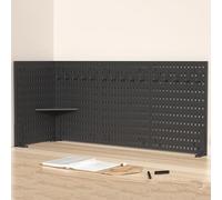 SCBTGKLN Pannello Forato da Scrivania con Morsetto, Pannello for la Privacy For Ufficio, Scaffale Scrivania con Morsetto, Organizer for Accessori da Ufficio, Senza Trapano(Black,120x40cm/59 x15.7)