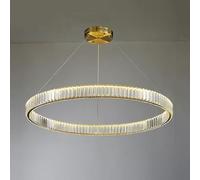 Scdivi Lusso Chdelier Luce di Lusso Cerchio Lampada di Cristallo Semplice Arte Moderna Cristallo Chdelier per Camera da Letto Sala da Pranzo Studio Soggiorno Illuminazione, Chrome, 100+80+60cm