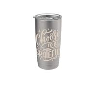Scegli di essere grato Inspirational Gratitude Typography Bicchiere termico in acciaio inox doppia parete