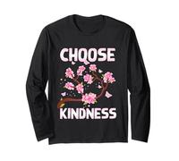 Scegli gentilezza Retro Farfalla Fiore Positività Sii gentile Maglia a Manica