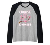 Scegli gentilezza Retro Farfalla Fiore Positività Sii gentile Maglia con Maniche Raglan