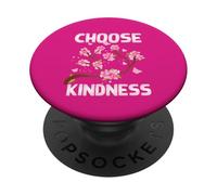 Scegli gentilezza Retro Farfalla Fiore Positività Sii gentile PopSockets PopGrip Adesivo