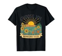 Scegli Gioia - Romani 15:13 Retro Girasole Cristiano Maglietta