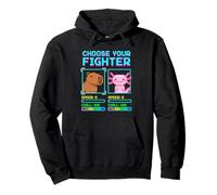 Scegli Il Tuo combattente Capybara Axolotl Pixel Chill Gamer Felpa con Cappuccio