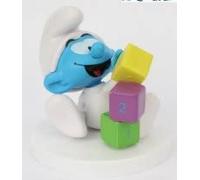 ABJ SCEGLI il TUO PREFERITO I PUFFI con basetta alti 75 mm SBABAM (PUFFO SELVAGGIO)