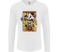Scegli Il Tuo Veleno Beer Alcohol Skull Skeleton Uomo Manica Lunga T-Shirt